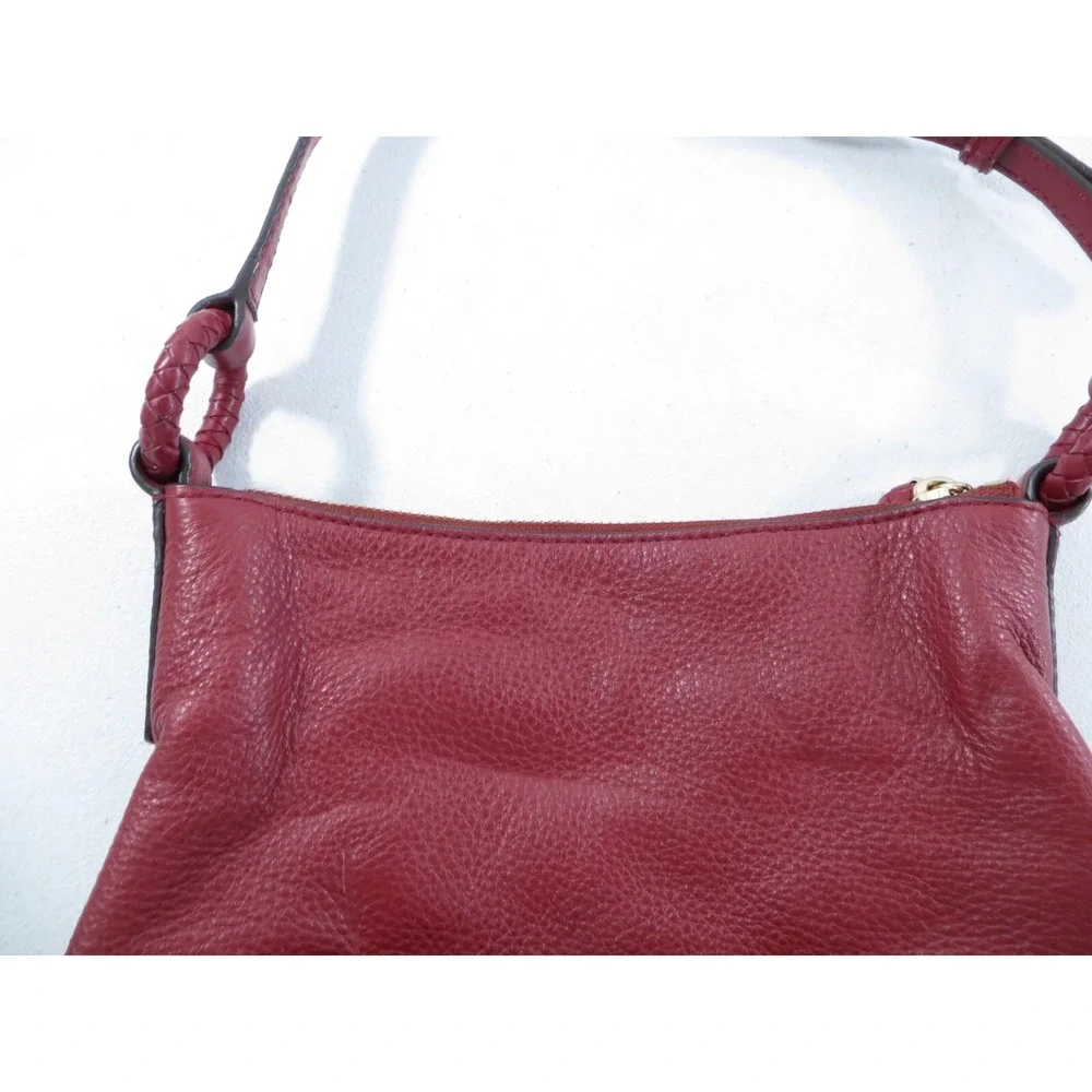Michael Kors‎ Lexington Pebbled Leather Women's Crossbody Bag Purse Maroon Red